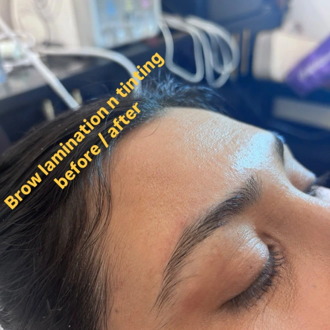 brow lamination tinting